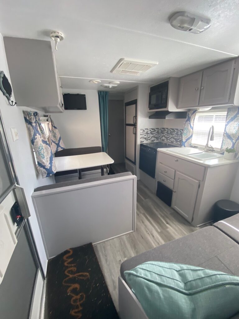 Refinished camper kitchen